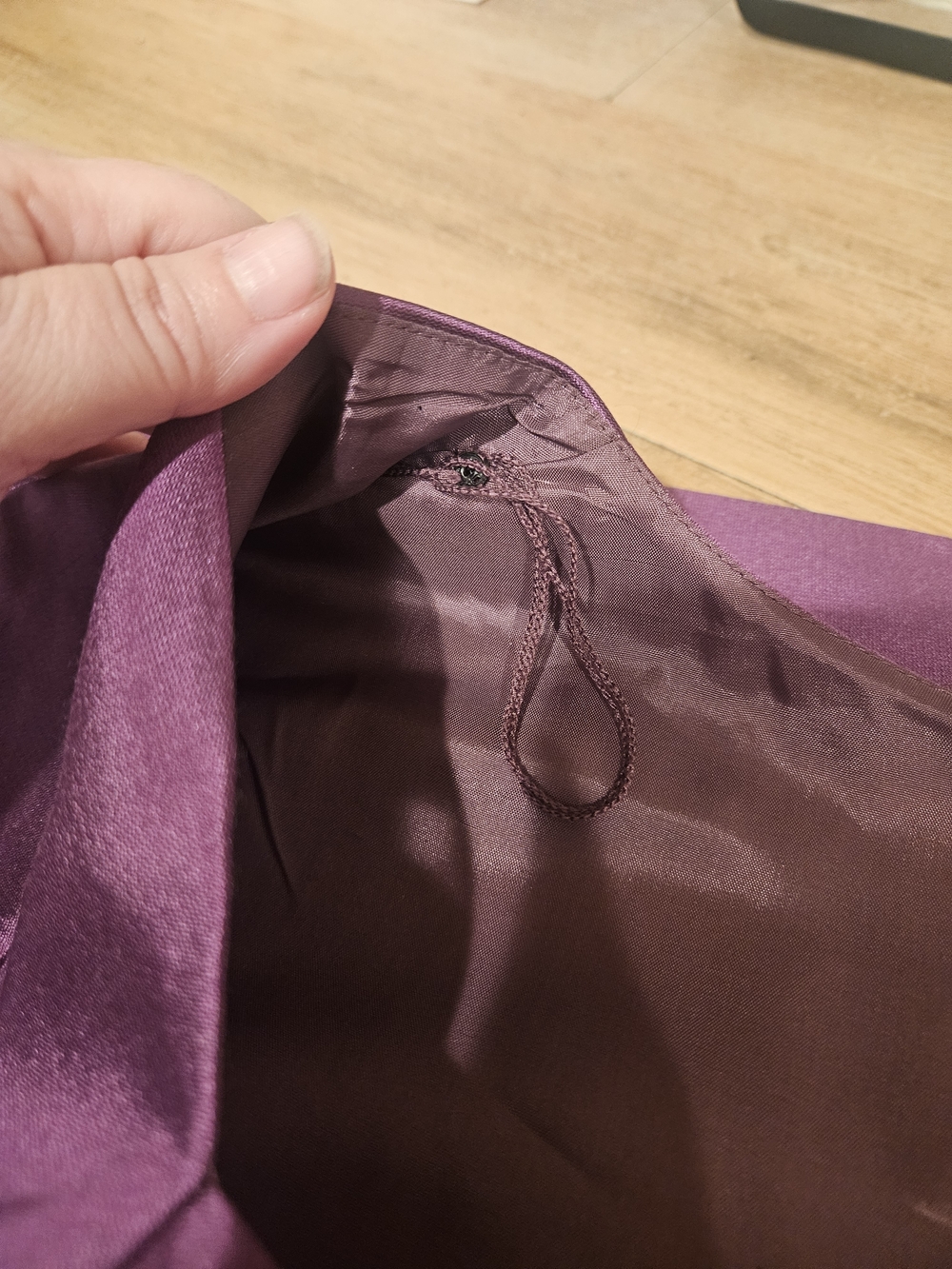 Adrianna Papell Plum Satin Cap-Sleeve Cocktail Dress - Picture 5 of 7